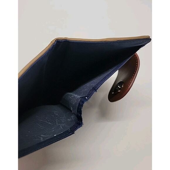 SPARTINA 449 Wallet Mary Lavinia Bifold Canvas Leather Logo W/ Zipped Coin Pockt - Picture 10 of 12